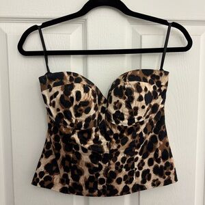 bebe Leopard Print Camisole Top